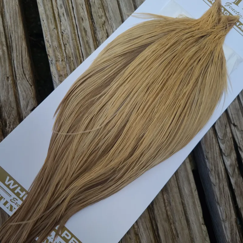 Whiting Heritage Hackles Rooster Cape in Mixed Colours I Light Champagne/Champagne Badger -5