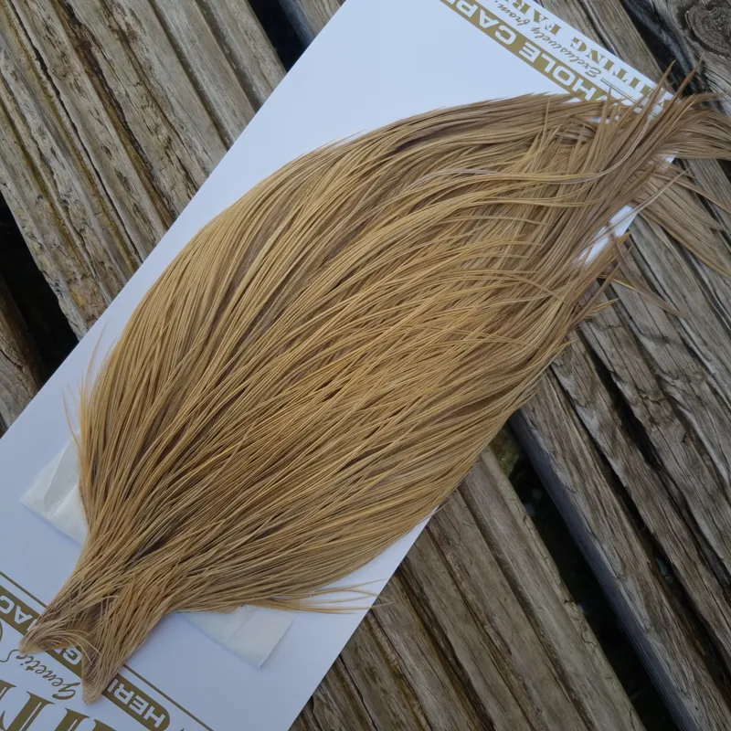 Whiting Heritage Hackles Rooster Cape in Mixed Colours I Light Champagne/Champagne Badger -2