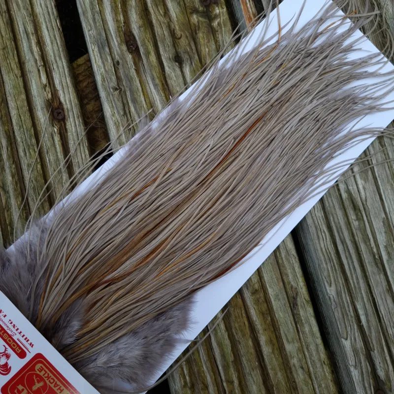 Whiting Pro-Grade Midge Rooster Saddle in Medium Dun A Approx tying sizes  14/16/18/20/22 and a few going smaller 24 /26-7