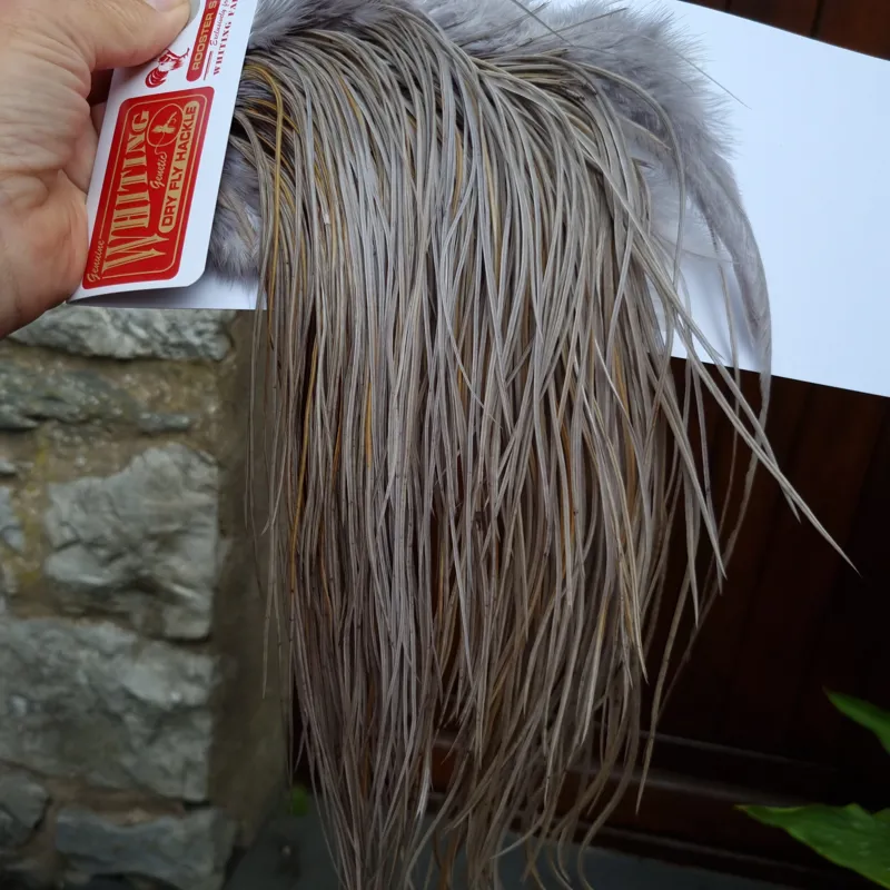 Whiting Pro-Grade Midge Rooster Saddle in Medium Dun B Approx Tying Size 14/16/18/20/22/24 and out of Sight-4