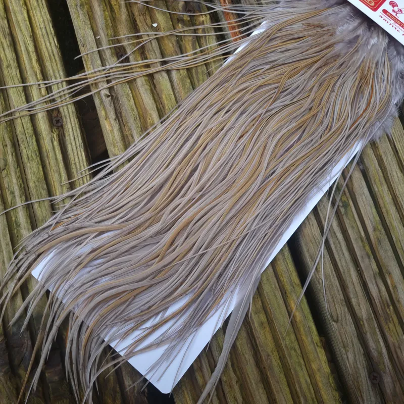 Whiting Pro-Grade Midge Rooster Saddle in Medium Dun A Medium Dun/Splashed with Sandy/Tan Dun Approx Tying Size odd 14 and stuffed with 16/18/20/22 and a few going smaller-5