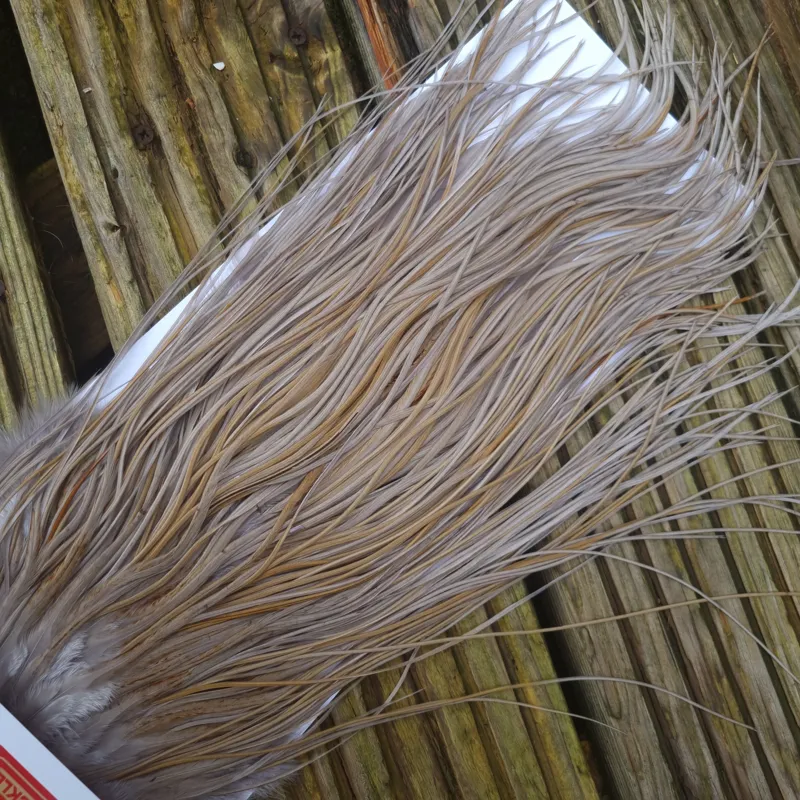 Whiting Pro-Grade Midge Rooster Saddle in Medium Dun A Medium Dun/Splashed with Sandy/Tan Dun Approx Tying Size odd 14 and stuffed with 16/18/20/22 and a few going smaller-8