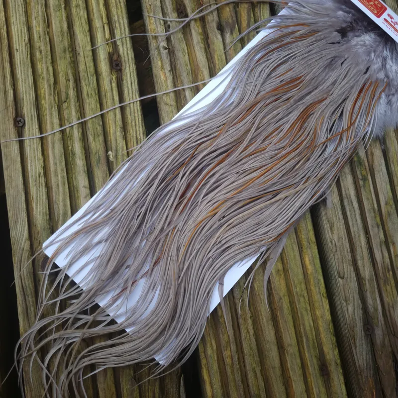 Whiting Pro-Grade Midge Rooster Saddle in Medium Dun B Medium Dun Splashed with Rusty Dun Approx Tying Size odd 14 /16/18/20 and a few going smaller-2