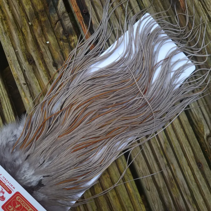 Whiting Pro-Grade Midge Rooster Saddle in Medium Dun B Medium Dun Splashed with Rusty Dun Approx Tying Size odd 14 /16/18/20 and a few going smaller-6