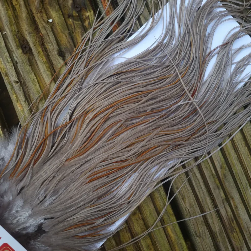 Whiting Pro-Grade Midge Rooster Saddle in Medium Dun B Medium Dun Splashed with Rusty Dun Approx Tying Size odd 14 /16/18/20 and a few going smaller-8