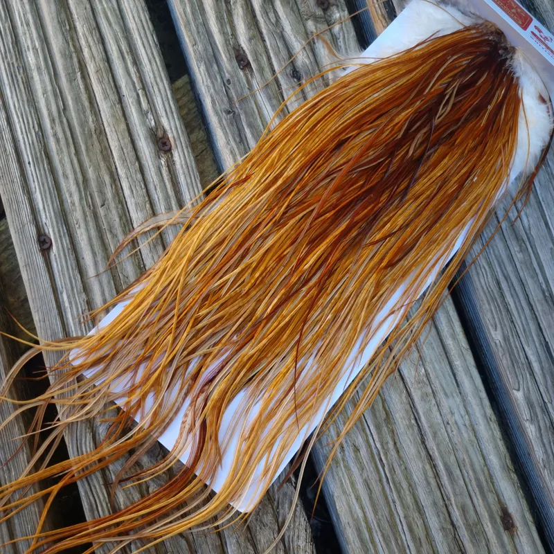 Whiting PRO-GRADE Dry Fly Rooster Saddle in Medium Ginger A Approx Tying Sizes 14/16/18-1