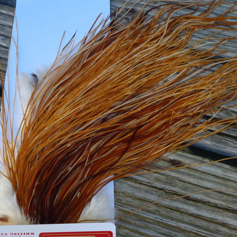 Whiting PRO-GRADE Dry Fly Rooster Saddle in Medium Ginger A Approx Tying Sizes 14/16/18-2