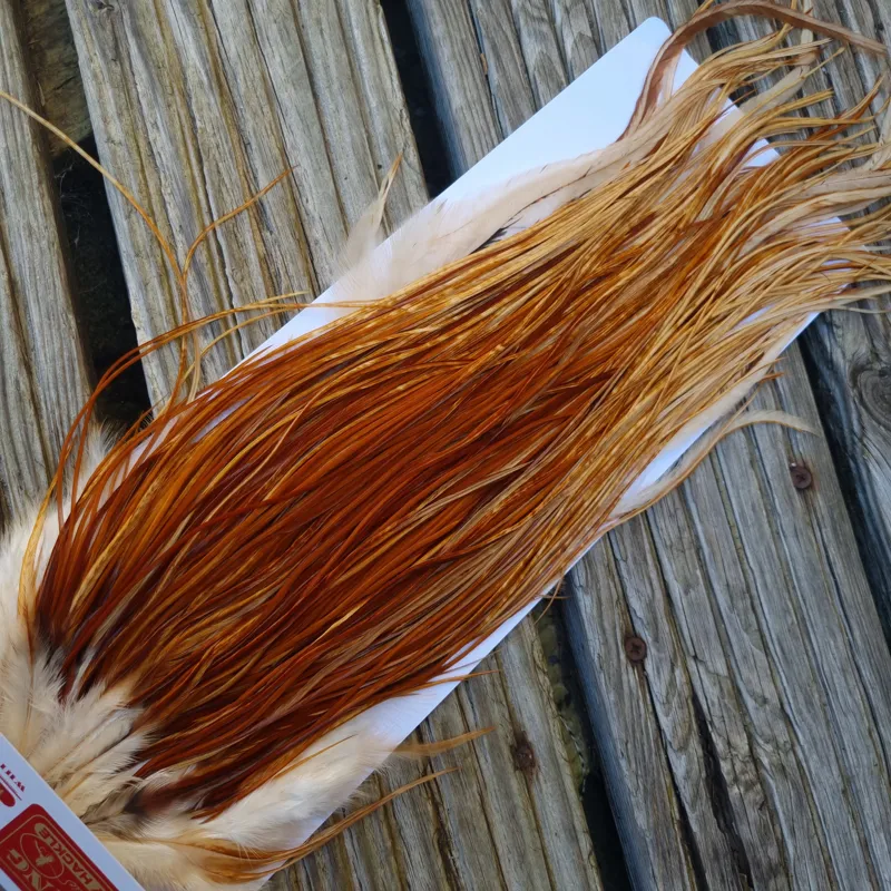 Whiting PRO-GRADE Dry Fly Rooster Saddle in Medium Ginger B Approx Tying sizes 12/14/16/18-2