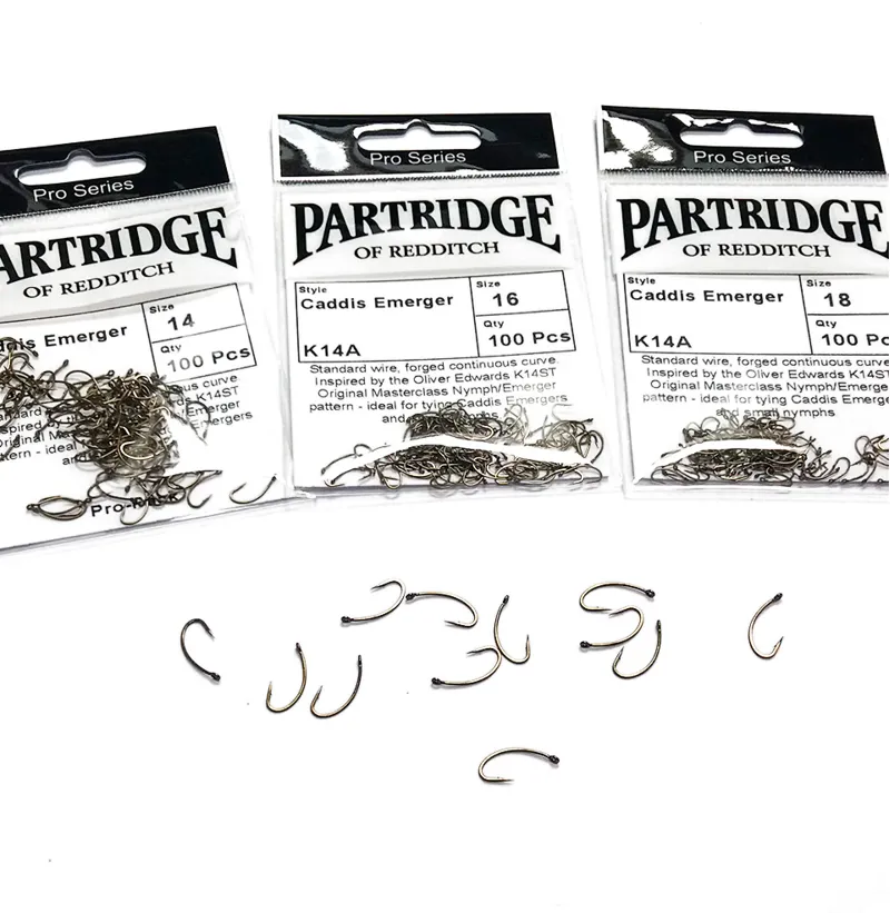 Partridge PRO-100 K14A Caddis Emerger Barbed Hook