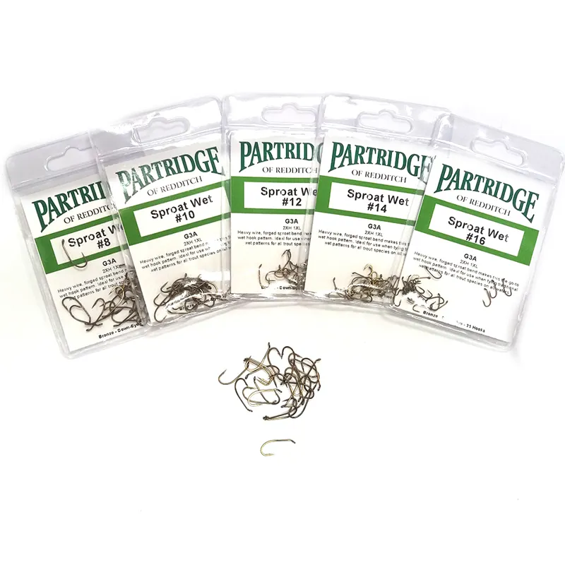 Partridge G3A Sproat Wet Micro Barb Bronze Hook-1
