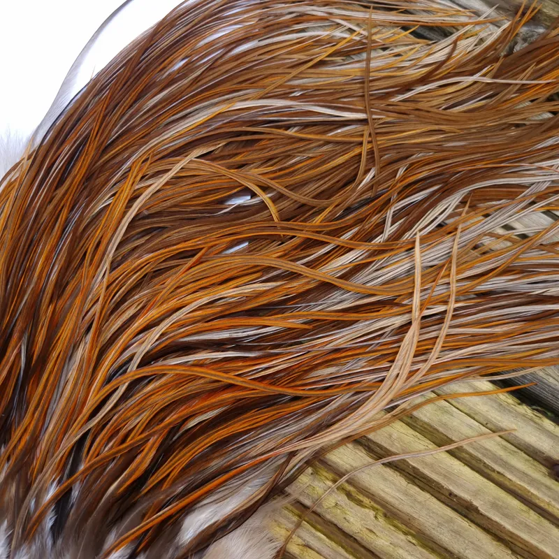 Whiting Hebert Miner  Bronze Grade Rooster Saddle in Rusty Dun B Light/Medium/Dark Rusty Dun Approx tying size 10/12/14/16-4