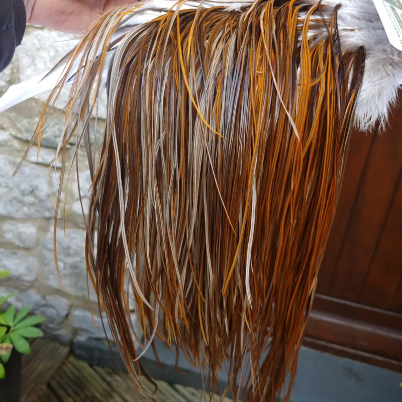 Whiting Hebert Miner  Bronze Grade Rooster Saddle in Rusty Dun B Light/Medium/Dark Rusty Dun Approx tying size 10/12/14/16