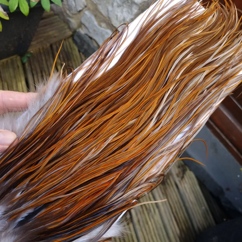 Whiting Hebert Miner  Bronze Grade Rooster Saddle in Rusty Dun B Light/Medium/Dark Rusty Dun Approx tying size 10/12/14/16-7