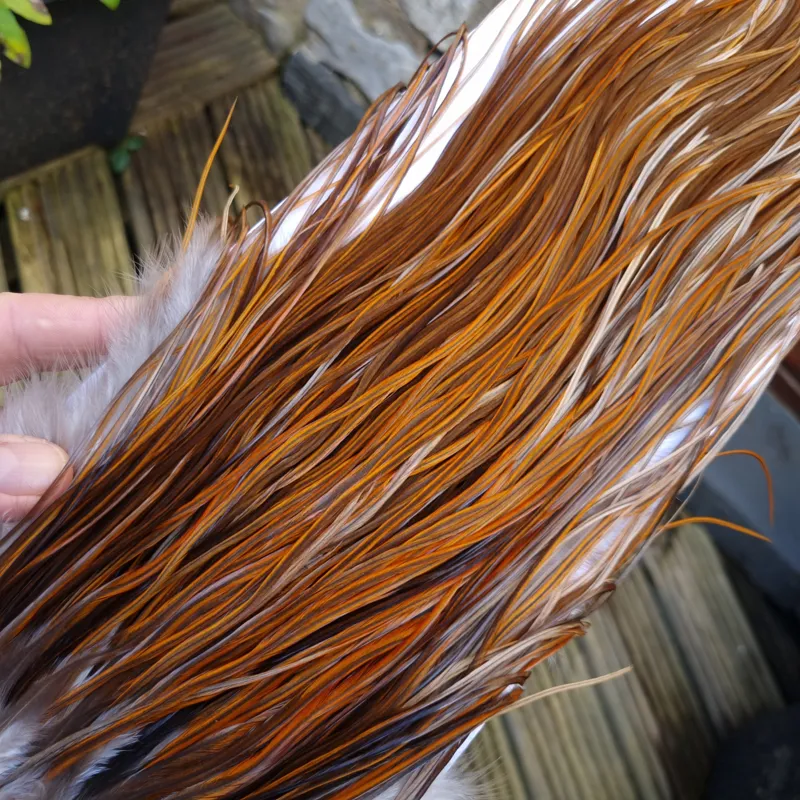 Whiting Hebert Miner  Bronze Grade Rooster Saddle in Rusty Dun B Light/Medium/Dark Rusty Dun Approx tying size 10/12/14/16-9