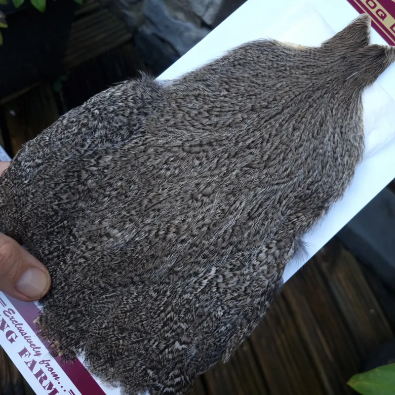 Whiting Coq de Leon Hen Cape in Unique Variant C BROWN SPECKLED