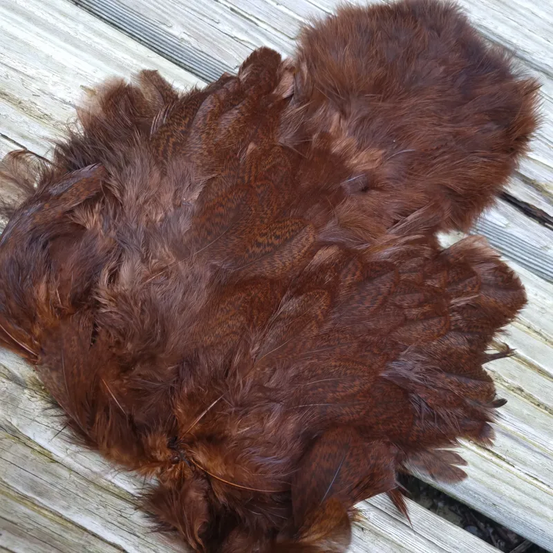 Whiting Coq de Leon Hen Soft Hackle with Chickabou in Speckled Dyed Natural Brown-1