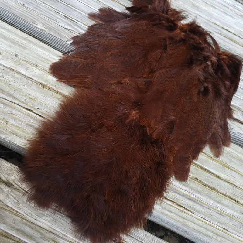 Whiting Coq de Leon Hen Soft Hackle with Chickabou in Speckled Dyed Natural Brown-2