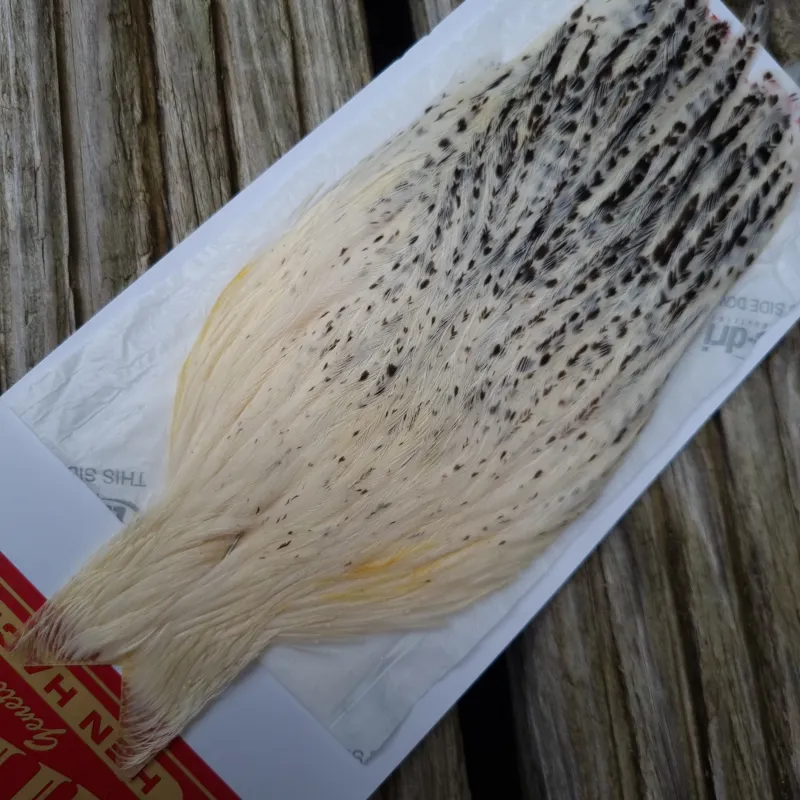 Whiting Hen Cape in Unique Variant  B Cream/ Salt and Pepper/Silver Badger-1