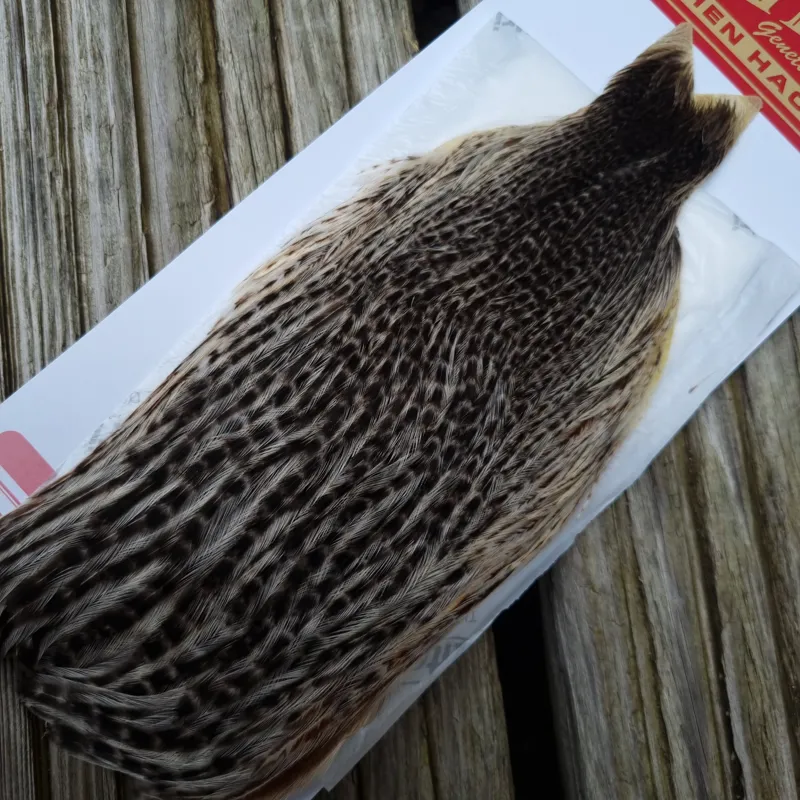 Whiting Hen Cape in Unique Variant C Mottled Silver Badger Variant