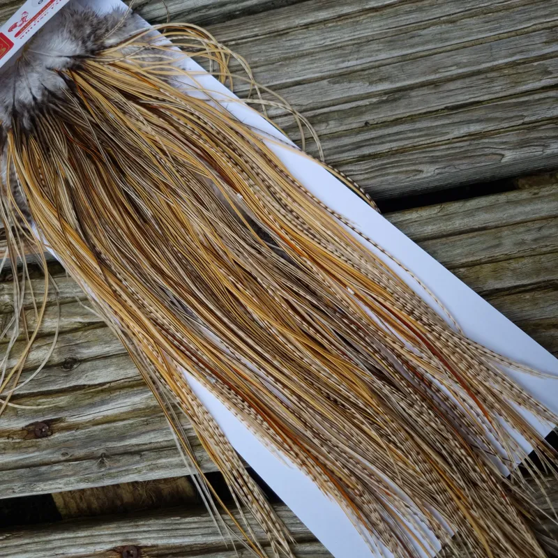 Whiting Pro-Grade Midge Rooster Saddle in Unique Variant B Ivory/Light Ginger/Golden Straw/Golden Badger/Silver Badger/ Brassy Badger/Grizzly/Salt and Pepper/Furnace Approx tying size 18/20/22/24 and out of sight-9