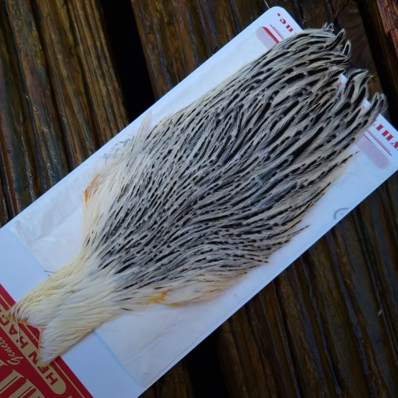 Whiting Hen Cape in Unique Variant C Mottled Silver Badger /Silver Badger-1