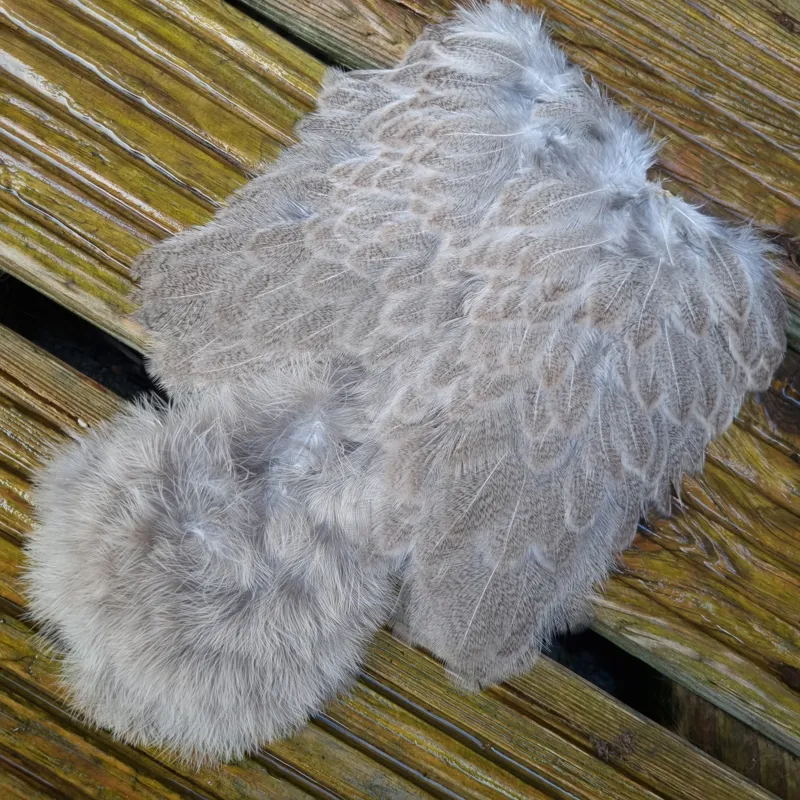 Whiting Brahma Hen Soft Hackle with Chickabou in Natural Mottled Wild Type C-4