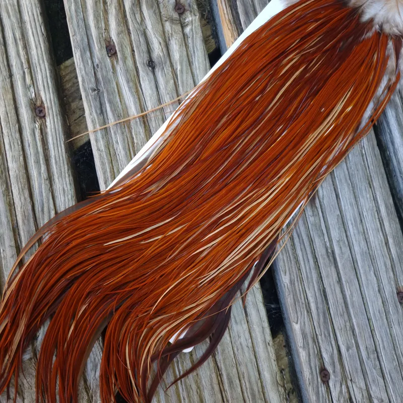 Whiting Heritage Hackles Rooster Saddle in Mixed Colours X Light to Dark Red Game Approx Tying Size 12/14/16/18-2