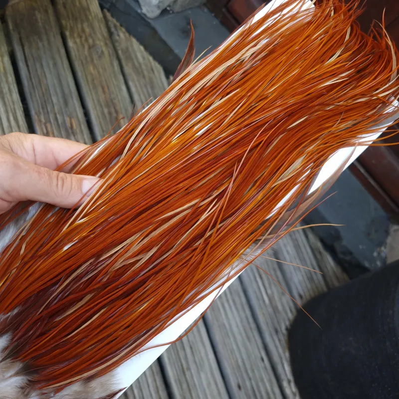 Whiting Heritage Hackles Rooster Saddle in Mixed Colours X Light to Dark Red Game Approx Tying Size 12/14/16/18-6