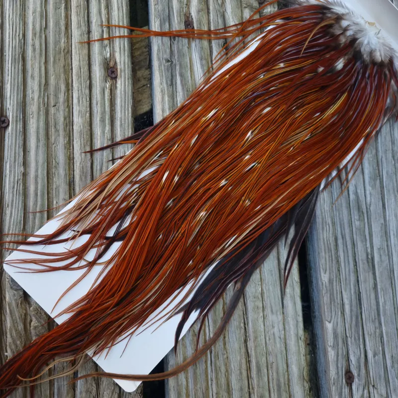 Whiting Heritage Hackles Rooster Saddle in Mixed Colours Y Furnace/Red Game Approx Tying Size 10/12/14-2