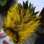 Whiting Brahma Rooster Saddle in Silver Badger Dyed Yellow